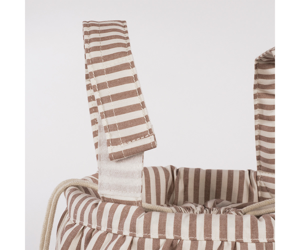 Borsa a Secchiello Bucket Praliné Stripes Moka