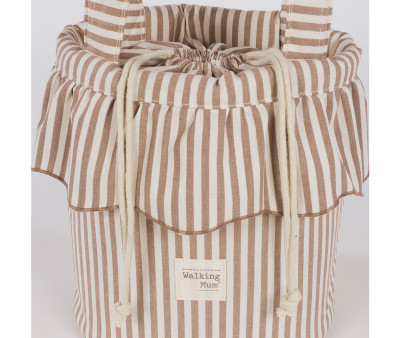 Borsa a Secchiello Bucket Praliné Stripes Moka