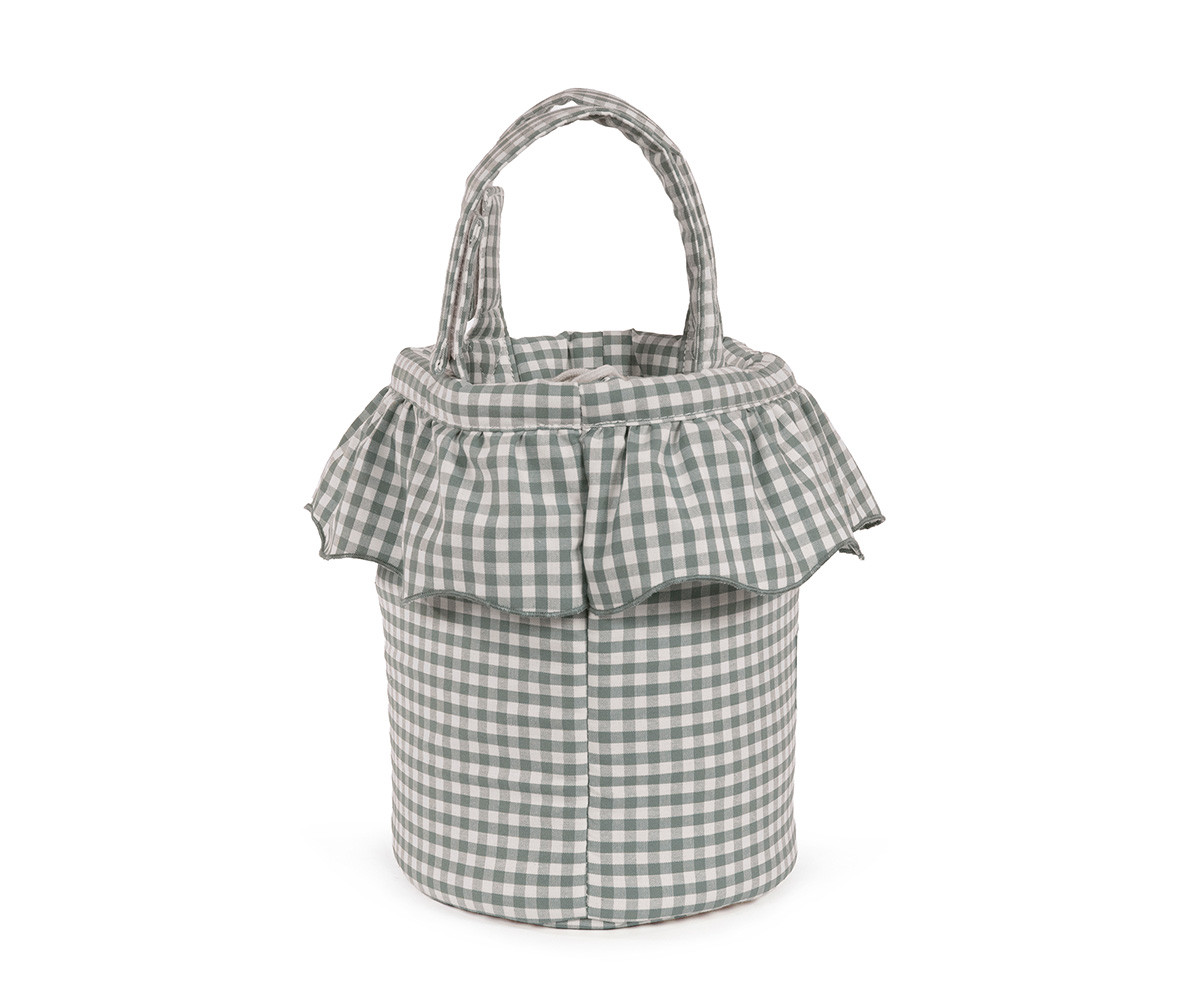 Borsa a Secchiello Bucket Praliné Vichy Matcha