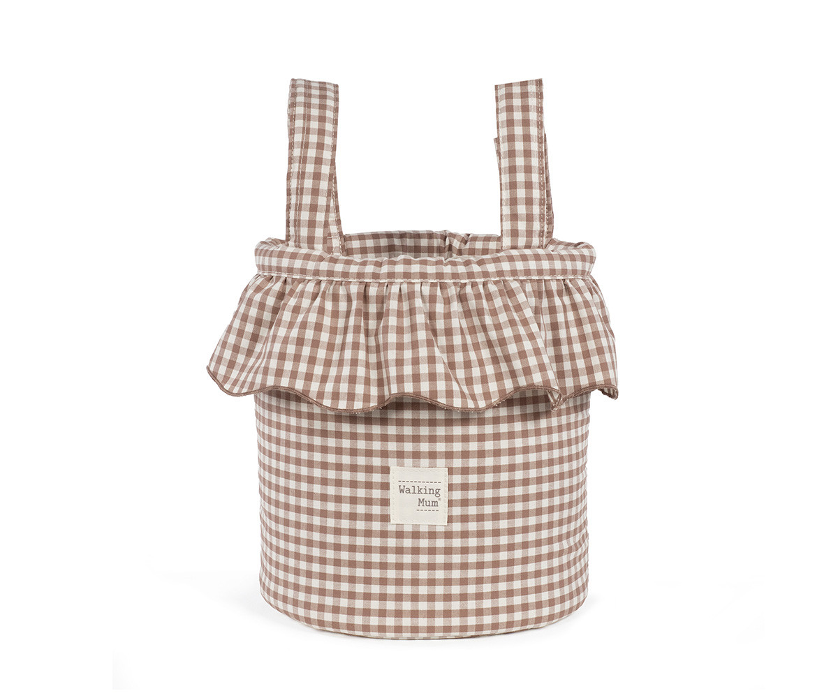 Borsa a Secchiello Bucket Praliné Vichy Moka