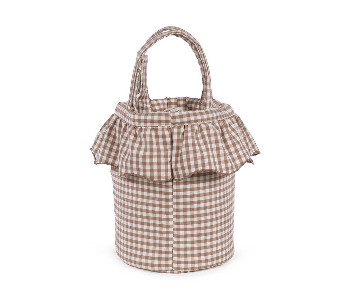 Borsa a Secchiello Bucket Praliné Vichy Moka
