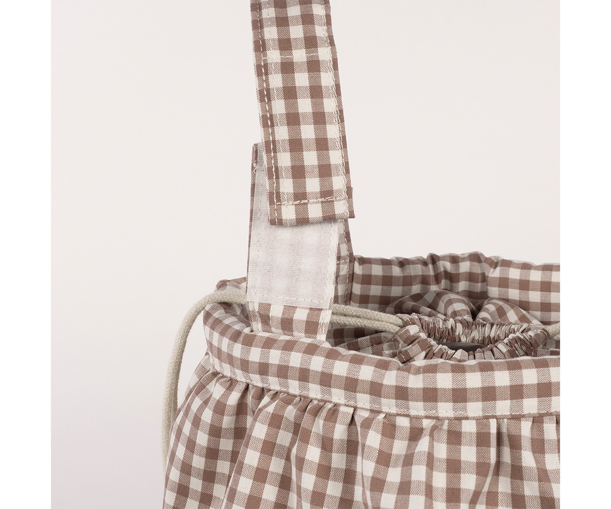 Borsa a Secchiello Bucket Praliné Vichy Moka