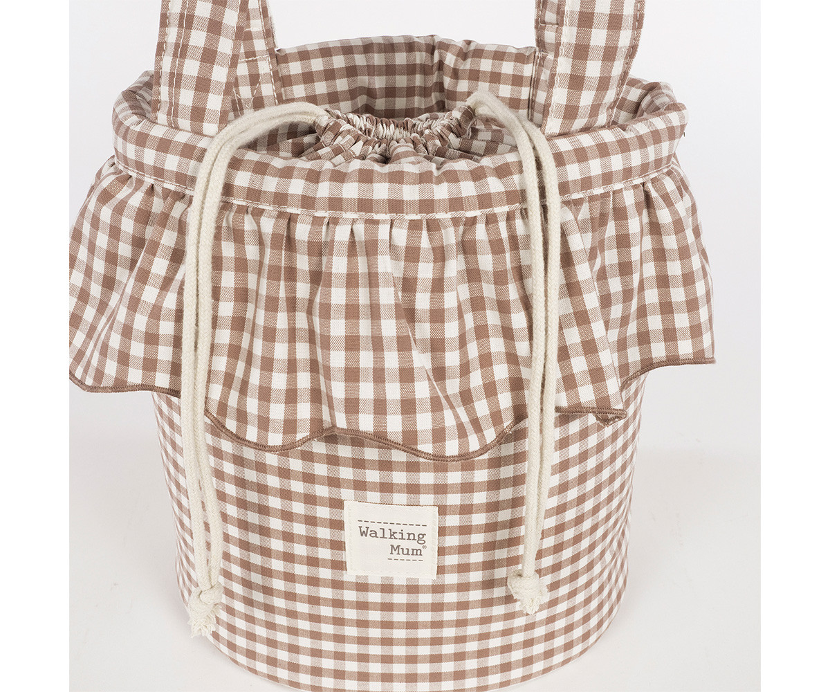 Borsa a Secchiello Bucket Praliné Vichy Moka