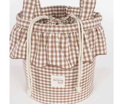 Borsa a Secchiello Bucket Praliné Vichy Moka