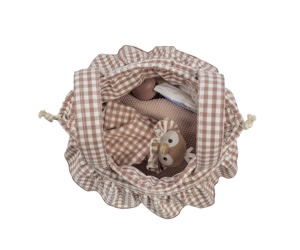 Borsa a Secchiello Bucket Praliné Vichy Moka