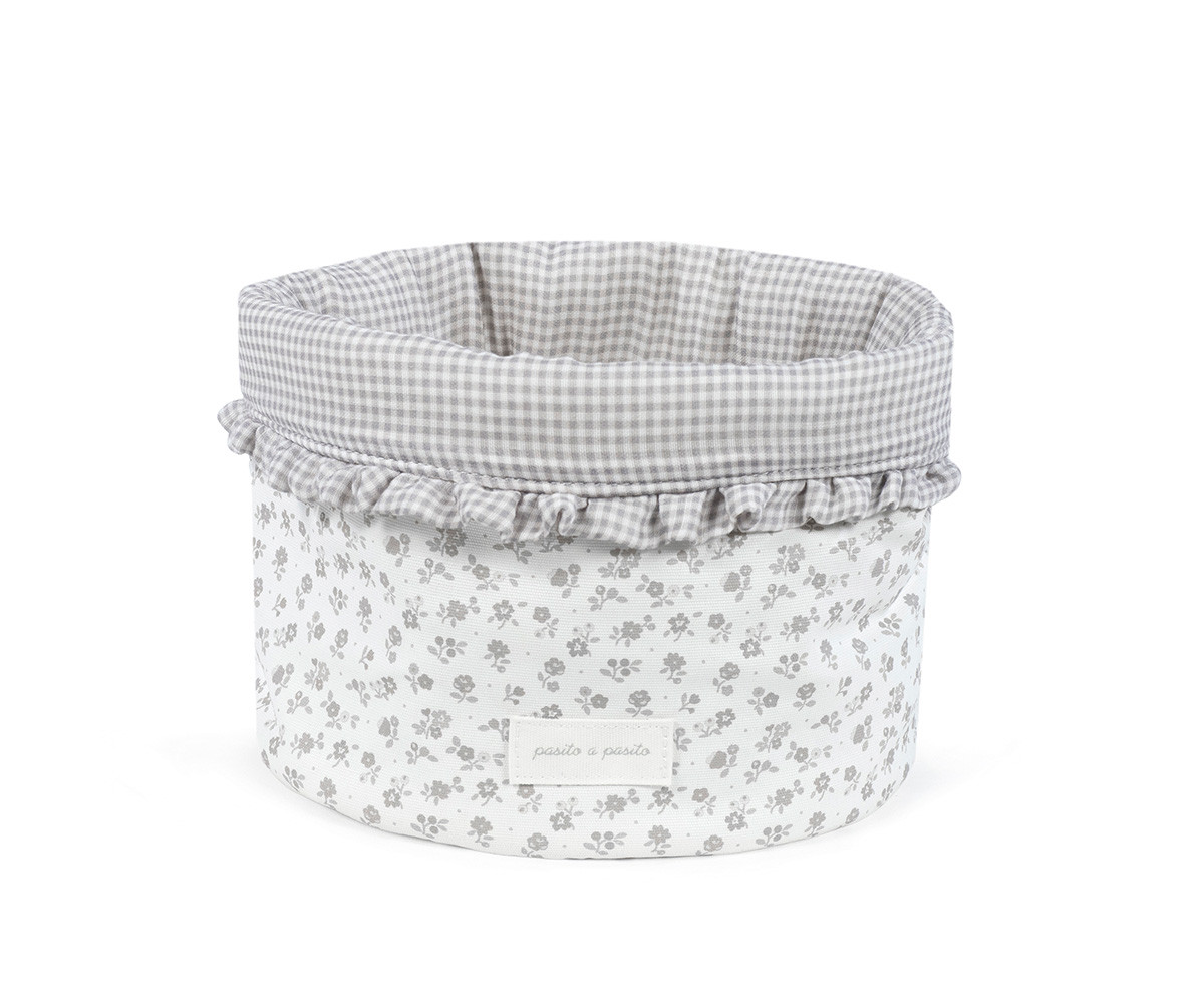 Cestito Home Little Bloom Flor Gris