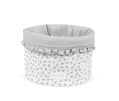 Cestito Home Little Bloom Flor Gris