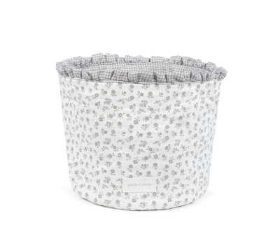 Cestito Home Little Bloom Flor Gris