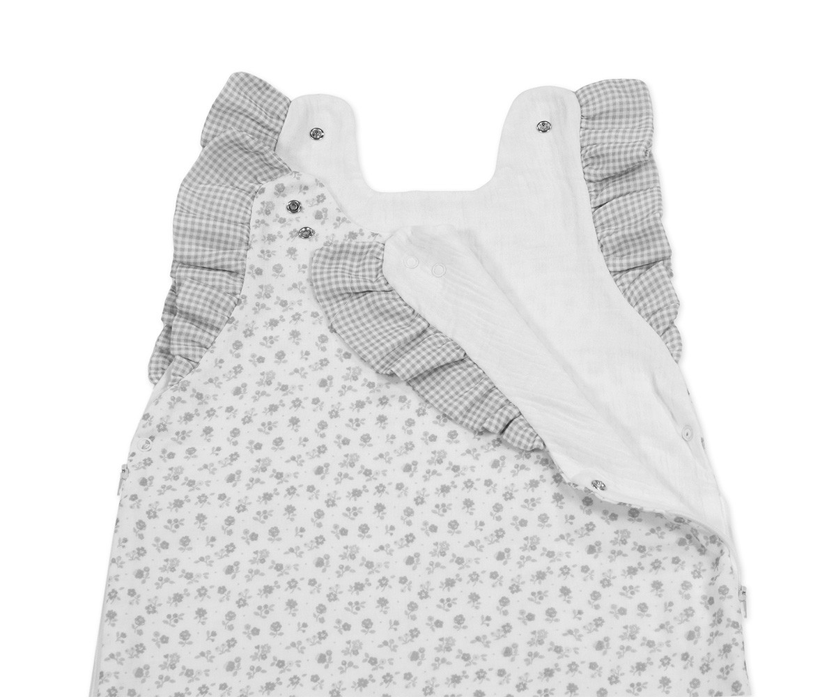 Saco Dormir Verano Little Bloom Flor Gris
