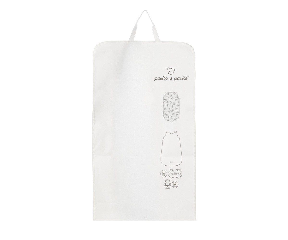 Saco Dormir Verano Little Bloom Flor Gris