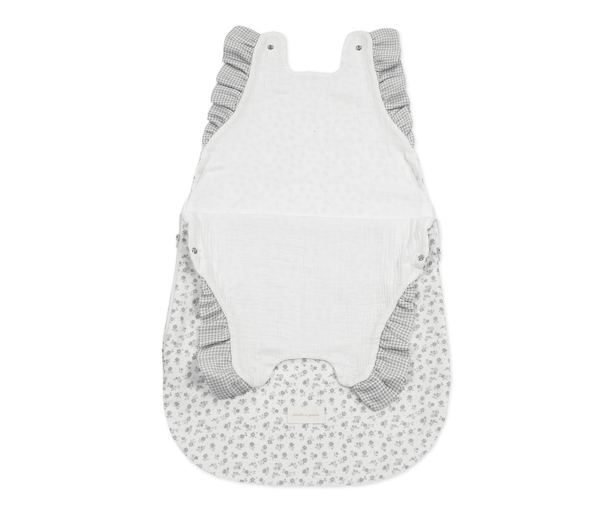 Saco Dormir Verano Little Bloom Flor Gris