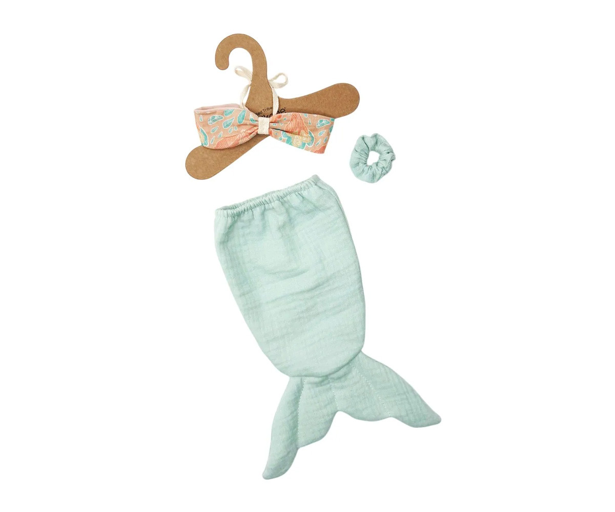 Les P'tits Déguiz Aquarius-Set Sirena Turquese Acqua con Scrunchie