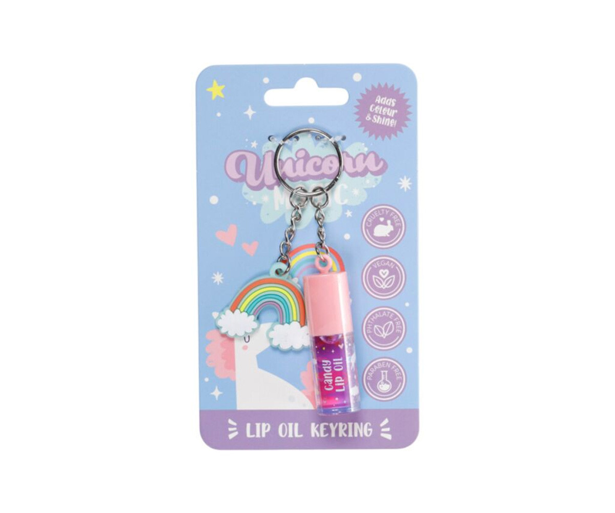 Llavero con Brillo de Labios Unicornio Mágico