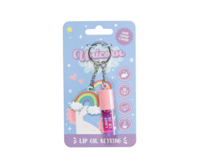 Llavero con Brillo de Labios Unicornio Mágico