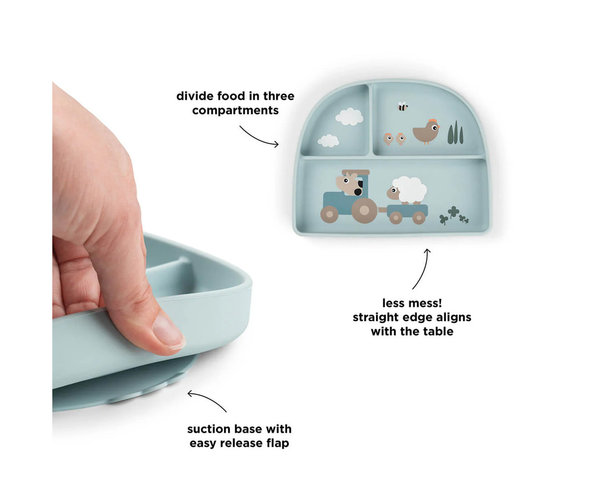 Piatto Foodie Divisorio Tiny Farm Blue