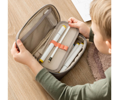 Estuche Escolar 2 Compartimentos Tiny Trails Sand