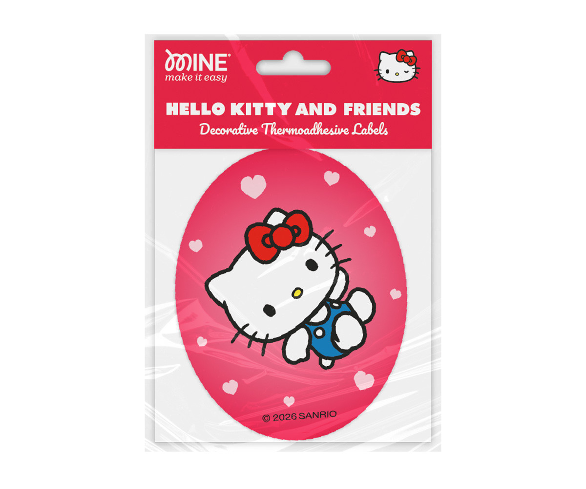 Toppa Termoadesiva Ovale Hello Kitty and Friends Cuori