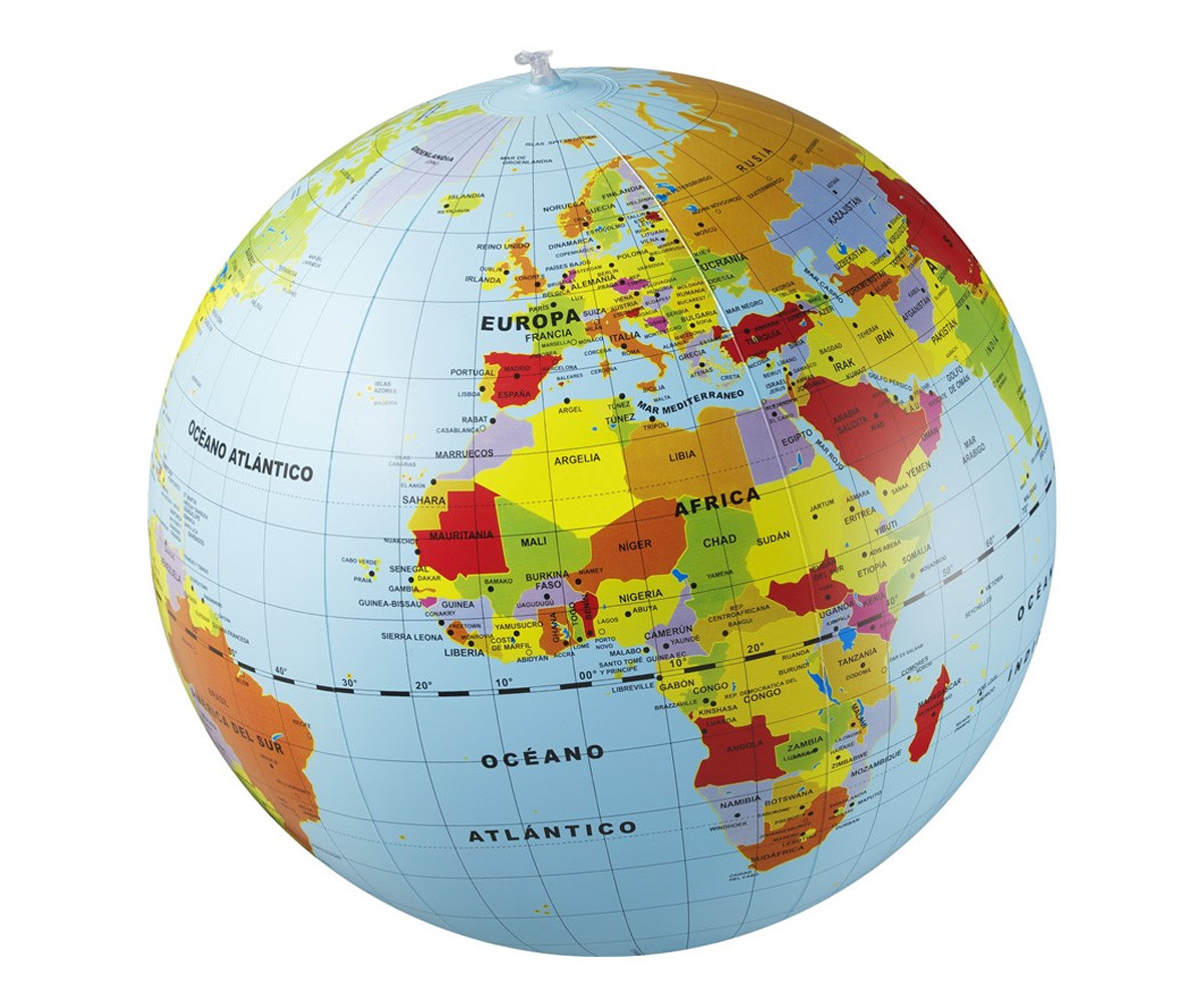 Globo Terráqueo Inflable 50cm El Mundo
