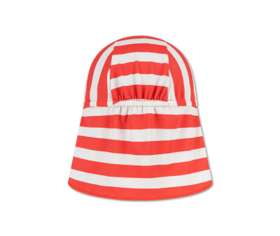 Gorro con Protección Coastal Stripe Beige/Red