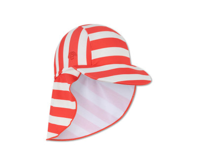 Gorro con Protección Coastal Stripe Beige/Red