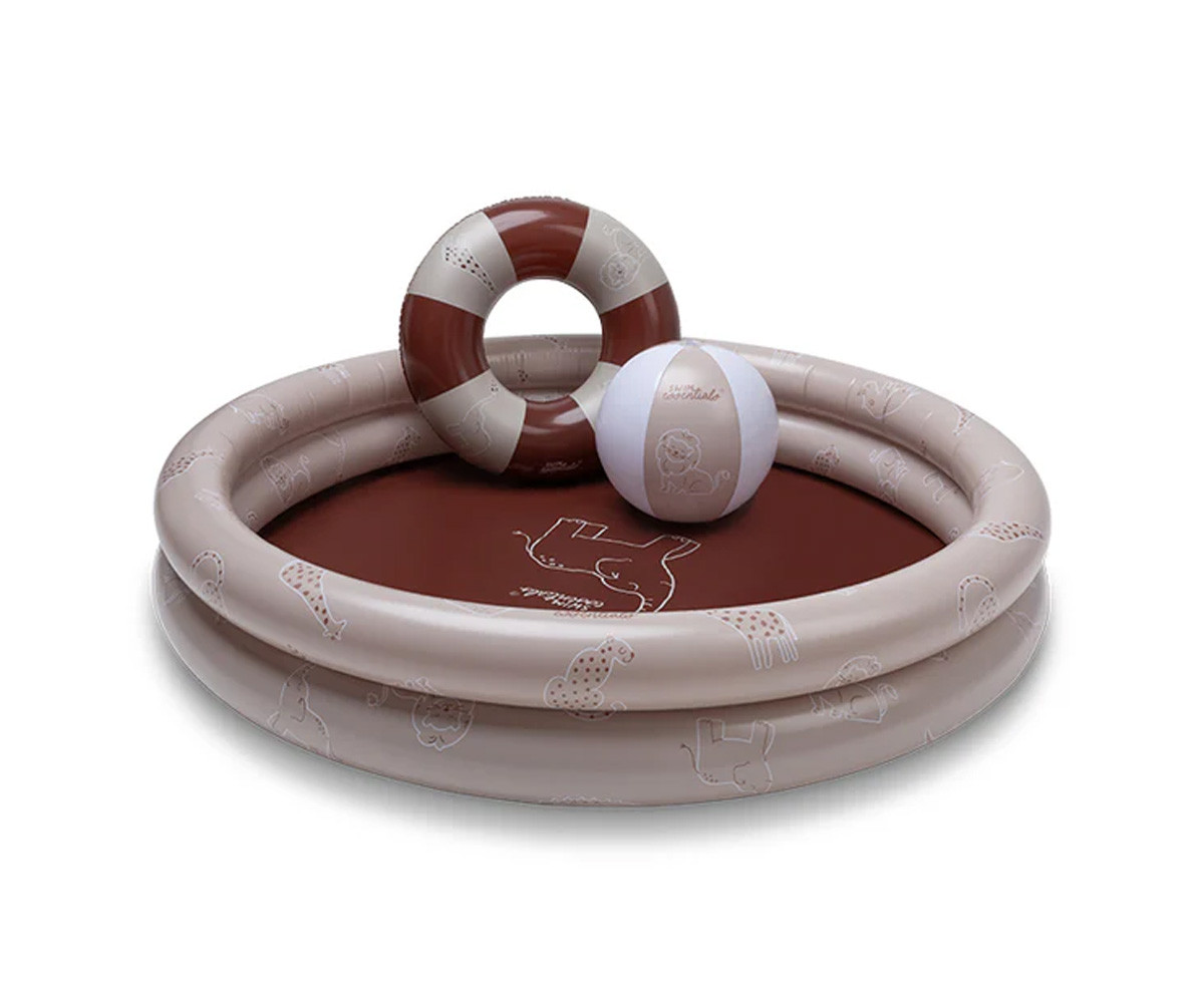 Set Piscina Inflable Wild Life Beige