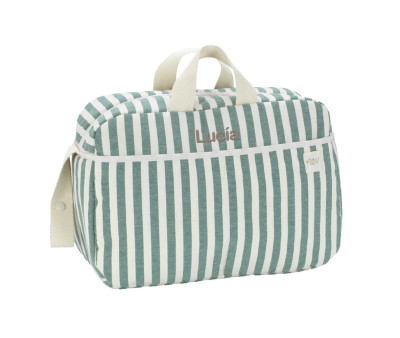 Bolso Maternidad Stripe Green Khaki Personalizable