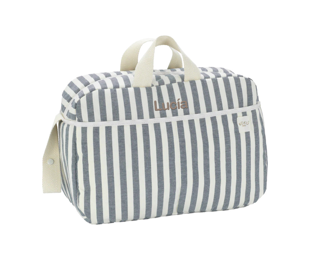 Bolso Maternidad Stripe Navy Blue Personalizable