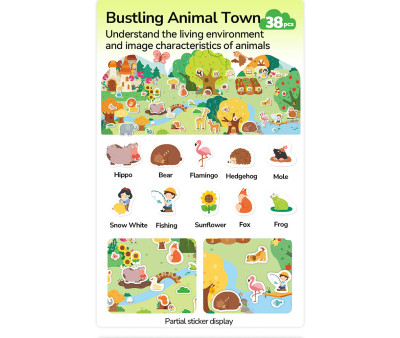 Set de Pegatinas de Gel Reutilizables Mideer Animales