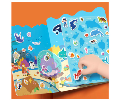 Set de Pegatinas de Gel Reutilizables Mideer Acuario
