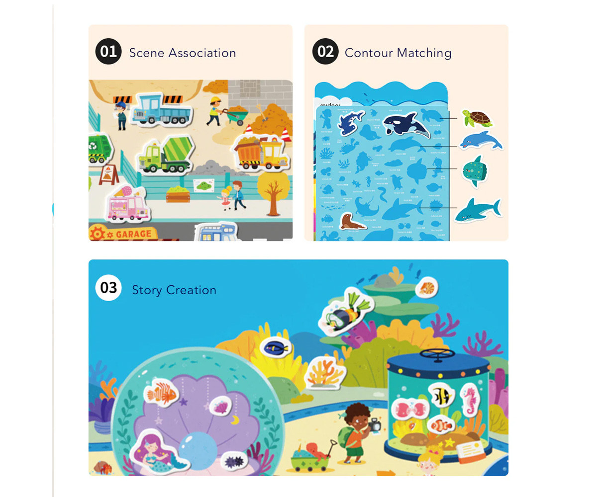 Set de Pegatinas de Gel Reutilizables Mideer Acuario