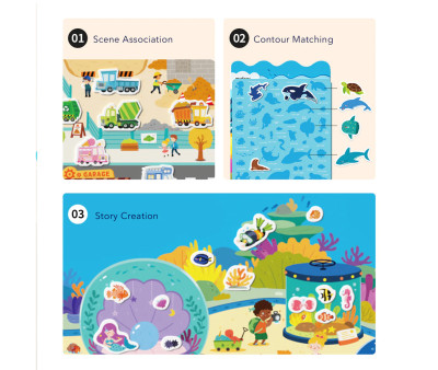 Set de Pegatinas de Gel Reutilizables Mideer Acuario