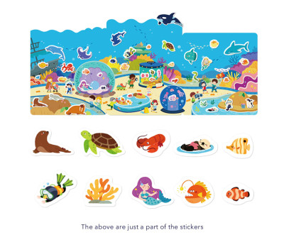 Set de Pegatinas de Gel Reutilizables Mideer Acuario