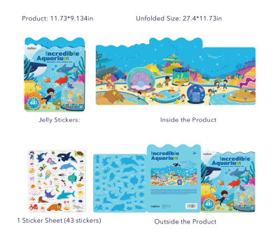 Set de Pegatinas de Gel Reutilizables Mideer Acuario