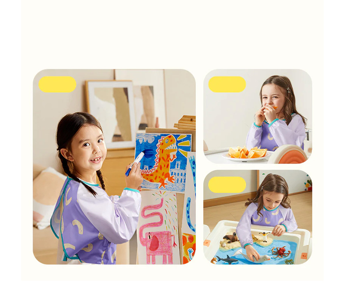 Delantal de Pintura Infantil Impermeable Morado