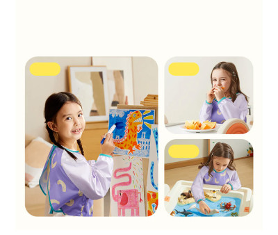 Delantal de Pintura Infantil Impermeable Morado