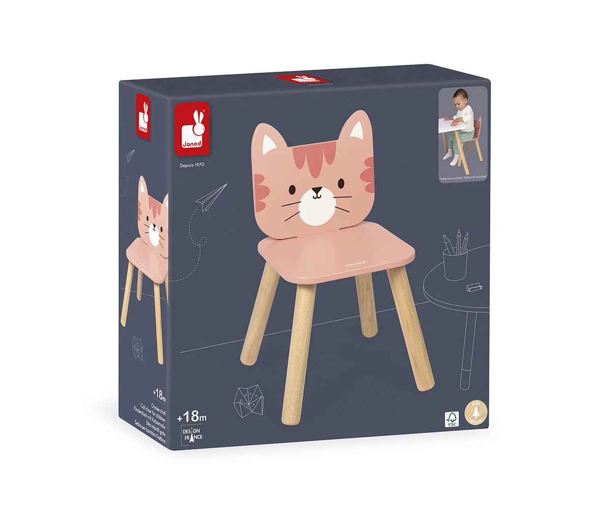 Silla Infantil de Madera Gato