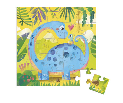 Puzzle con Tarjeta Mamá Dino y su Bebé