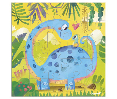 Puzzle con Tarjeta Mamá Dino y su Bebé