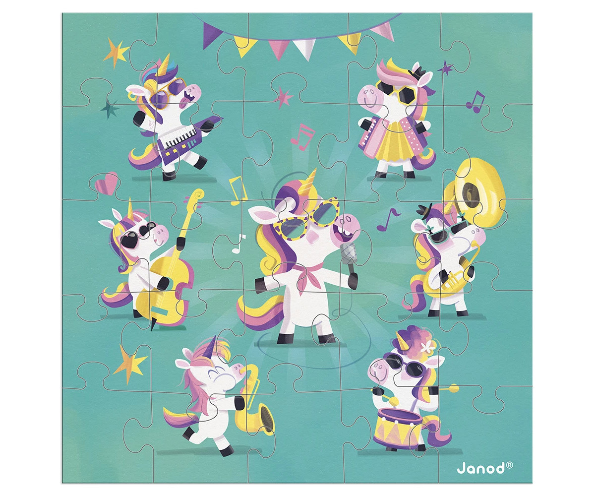 Puzzle con Tarjeta Unicornios