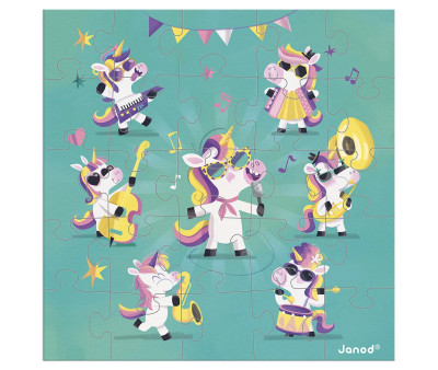 Puzzle con Tarjeta Unicornios