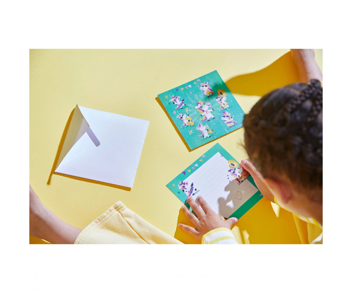 Puzzle con Tarjeta Unicornios