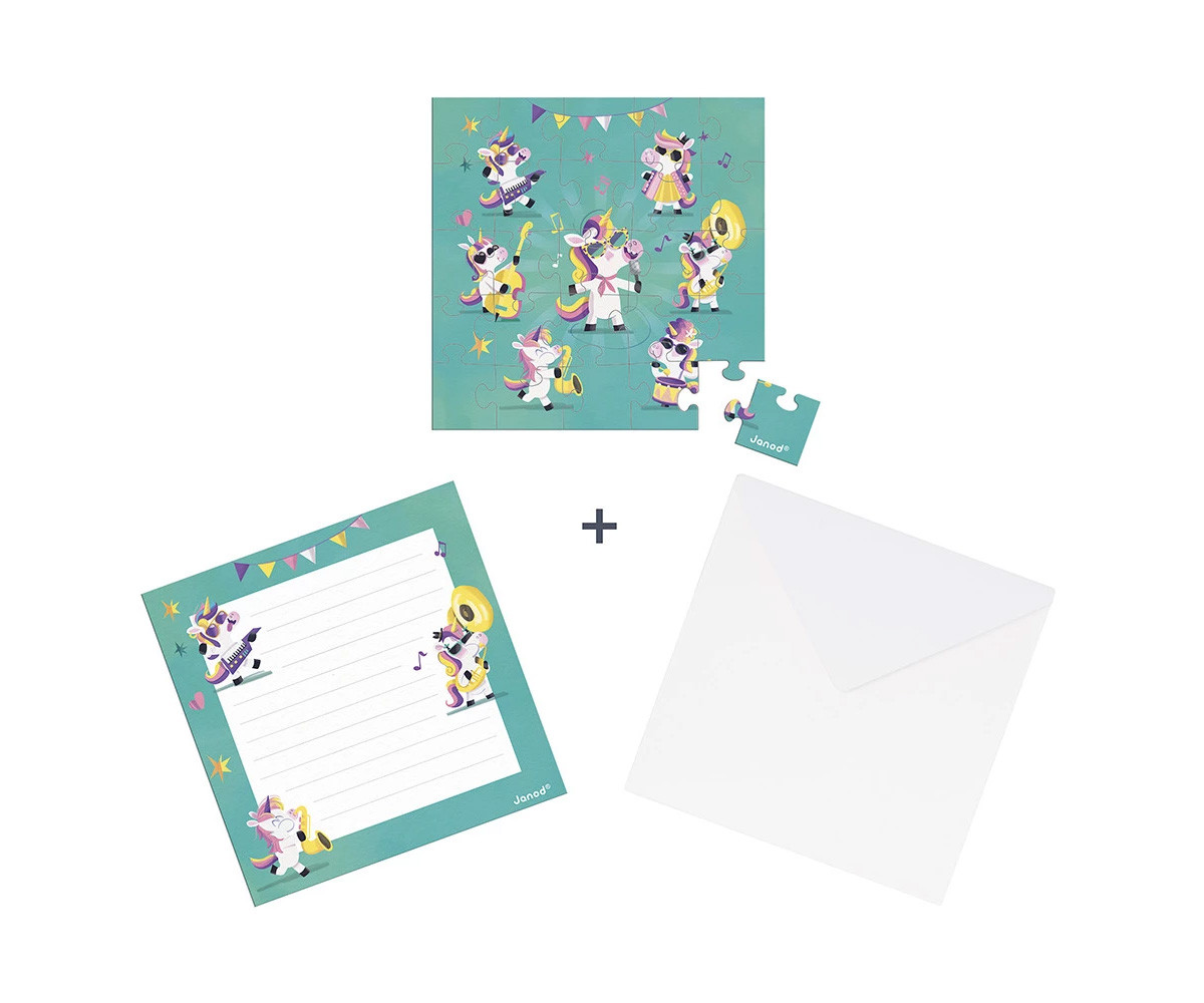 Puzzle con Tarjeta Unicornios