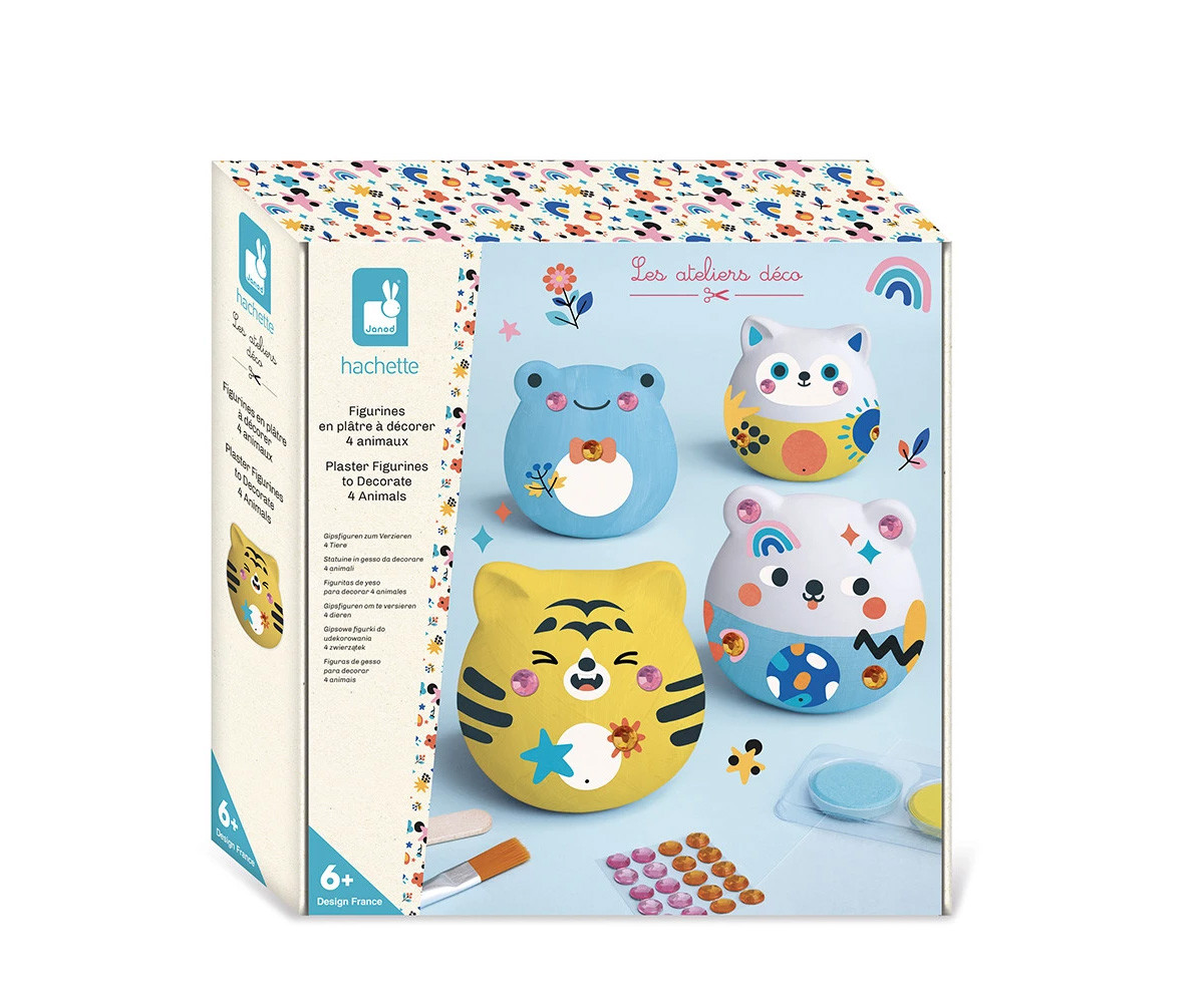 Kit Creativo 6 Animales de Yeso para Decorar