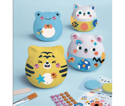 Kit Creativo 6 Animales de Yeso para Decorar