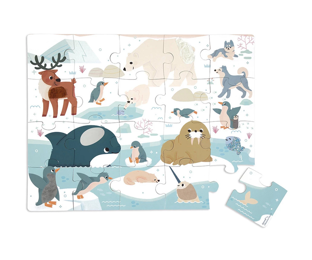 Puzzle Táctil Animales Polares 20 Piezas