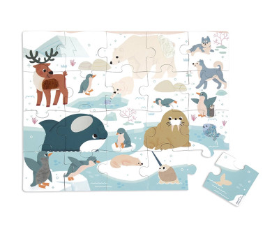 Puzzle Táctil Animales Polares 20 Piezas