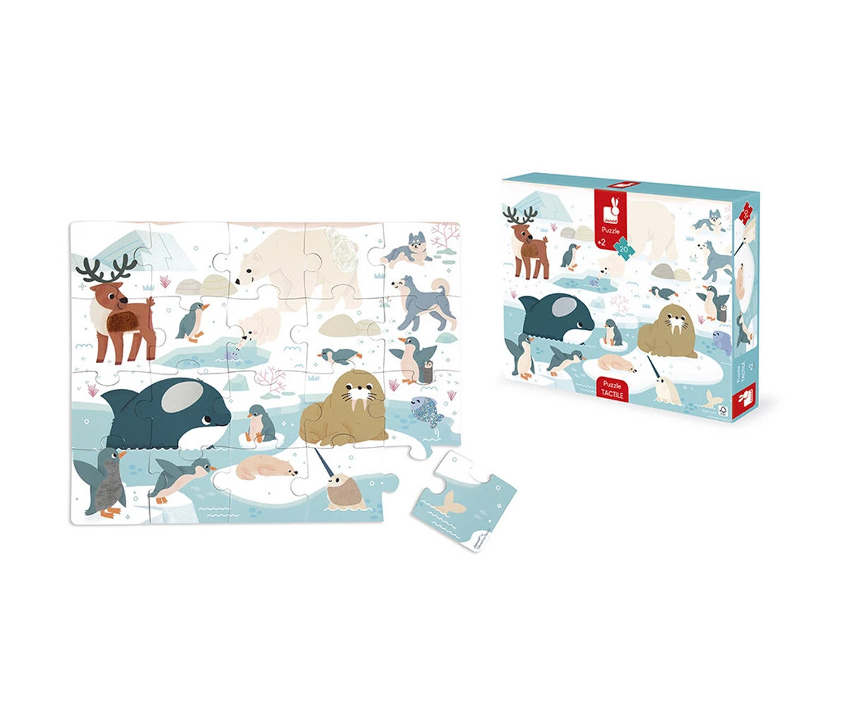 Puzzle Táctil Animales Polares 20 Piezas