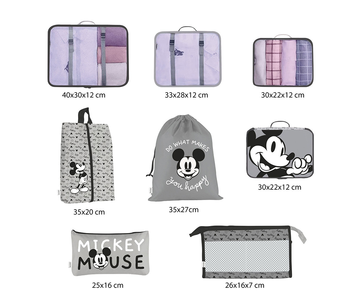 Set de Viaje Organizador de Equipaje Mickey 8 Piezas