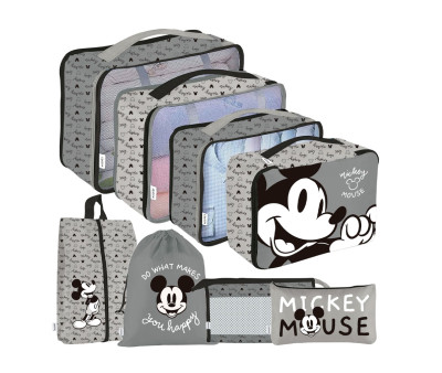 Set de Viaje Organizador de Equipaje Mickey 8 Piezas