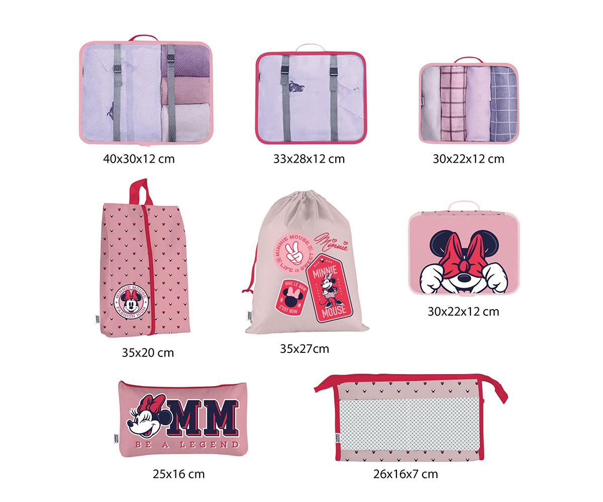 Set de Viaje Organizador de Equipaje Minnie 8 Piezas